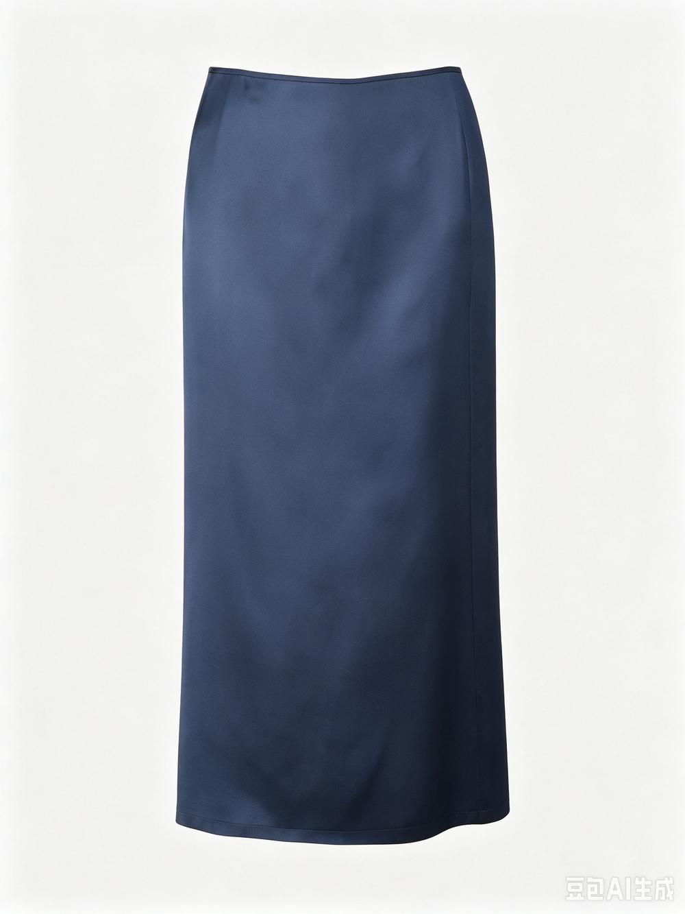 Dries Van Noten Navy Satin Maxi Skirt